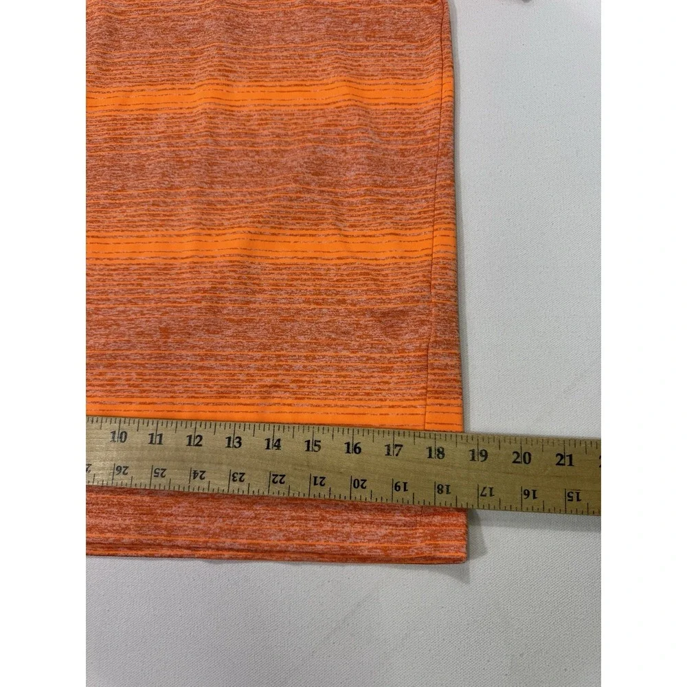 Under Armour The Playoff Polo Shirt Mens Small Orange Striped Loose Golf 1350210